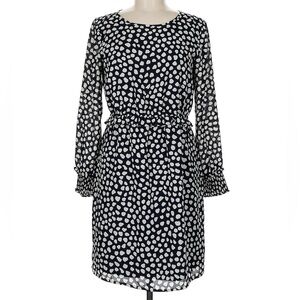 J crew factory navy dot straight long sleeve dress 0